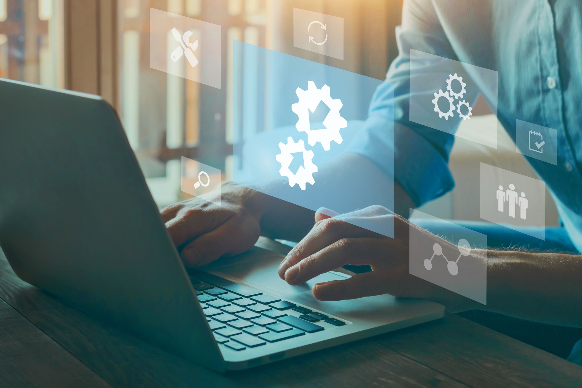 Integration concept, data system technology concept, integration